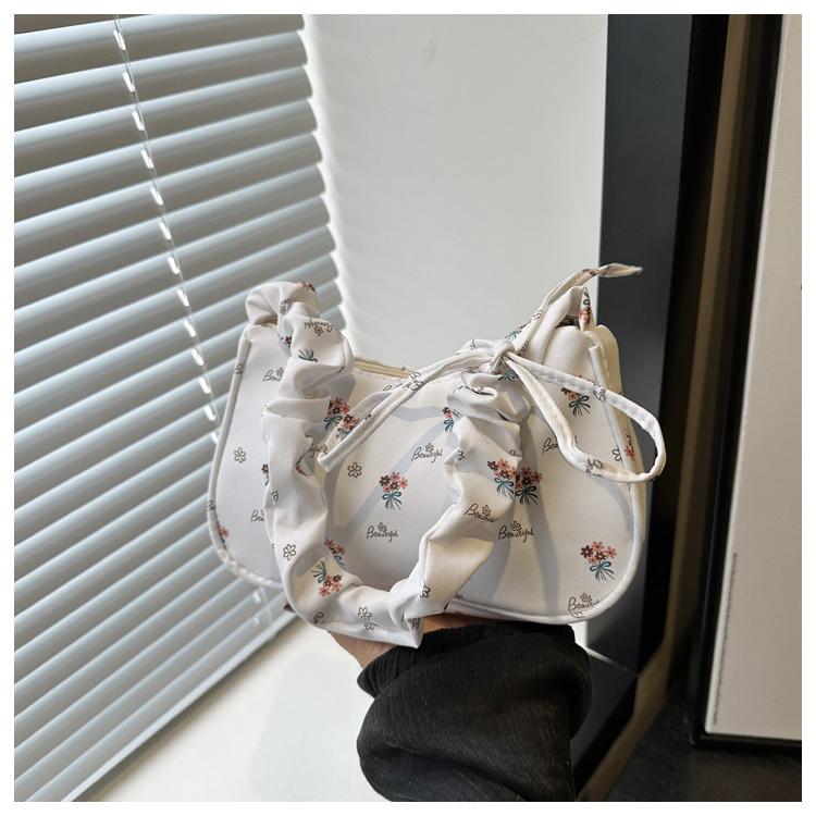 Floral Minimalist Underarm Bag, Cross-border New Single-shoulder Bag, Japanese Sweet Country Style Handbag, Small Bag, Nyl Bag