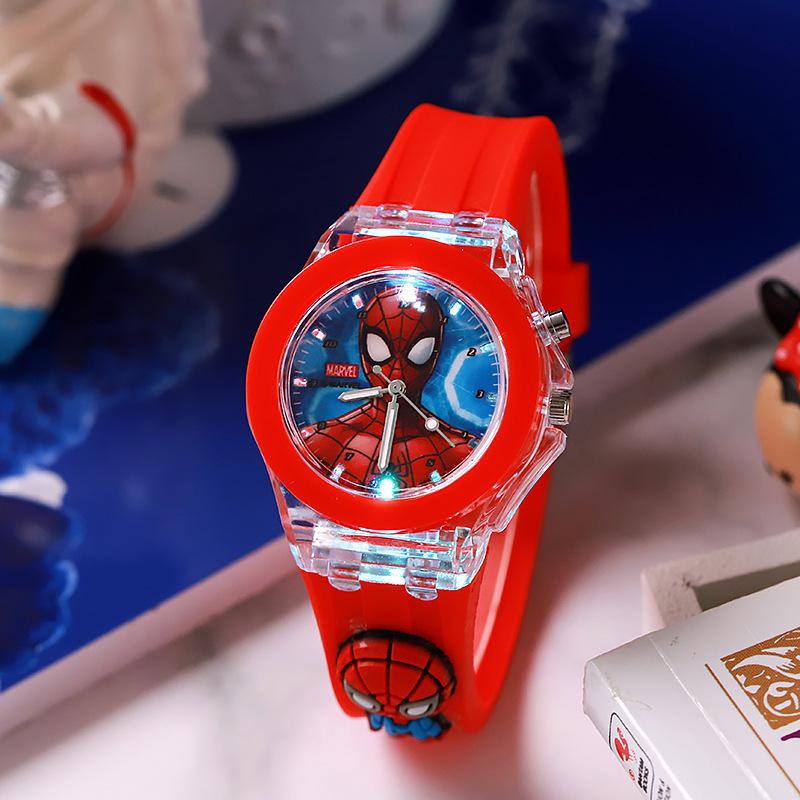 Marvel Cartoon Glow-in-the-Dark Silicone Quartz Watch for Kids and Students