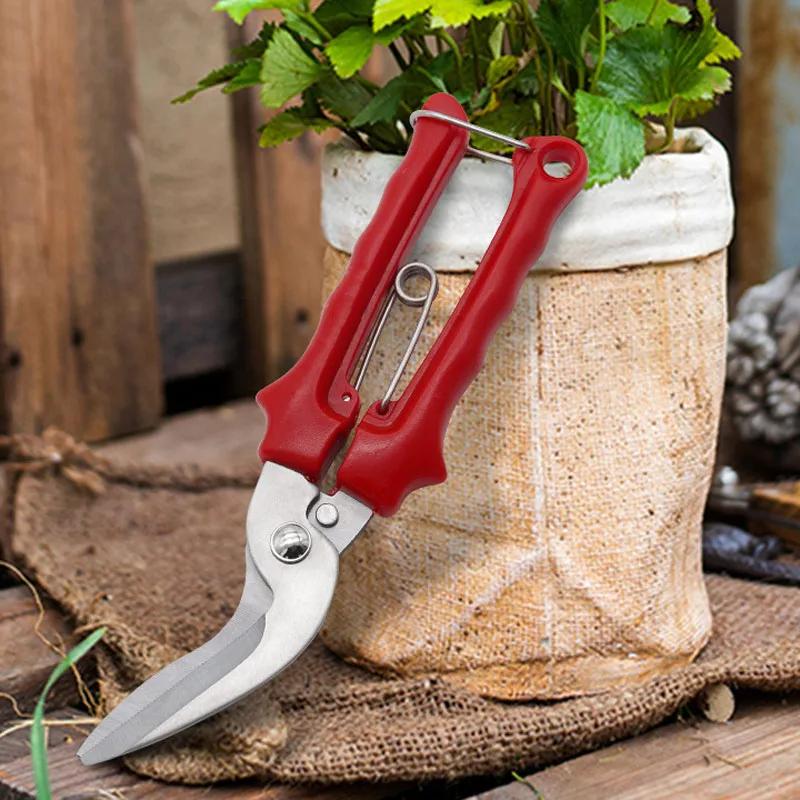 Household Stainless Steel Elbow Pruning Shears Sharp Blade Thick Branches Potting Repair ABS Antiskid Handle Garden Scissors