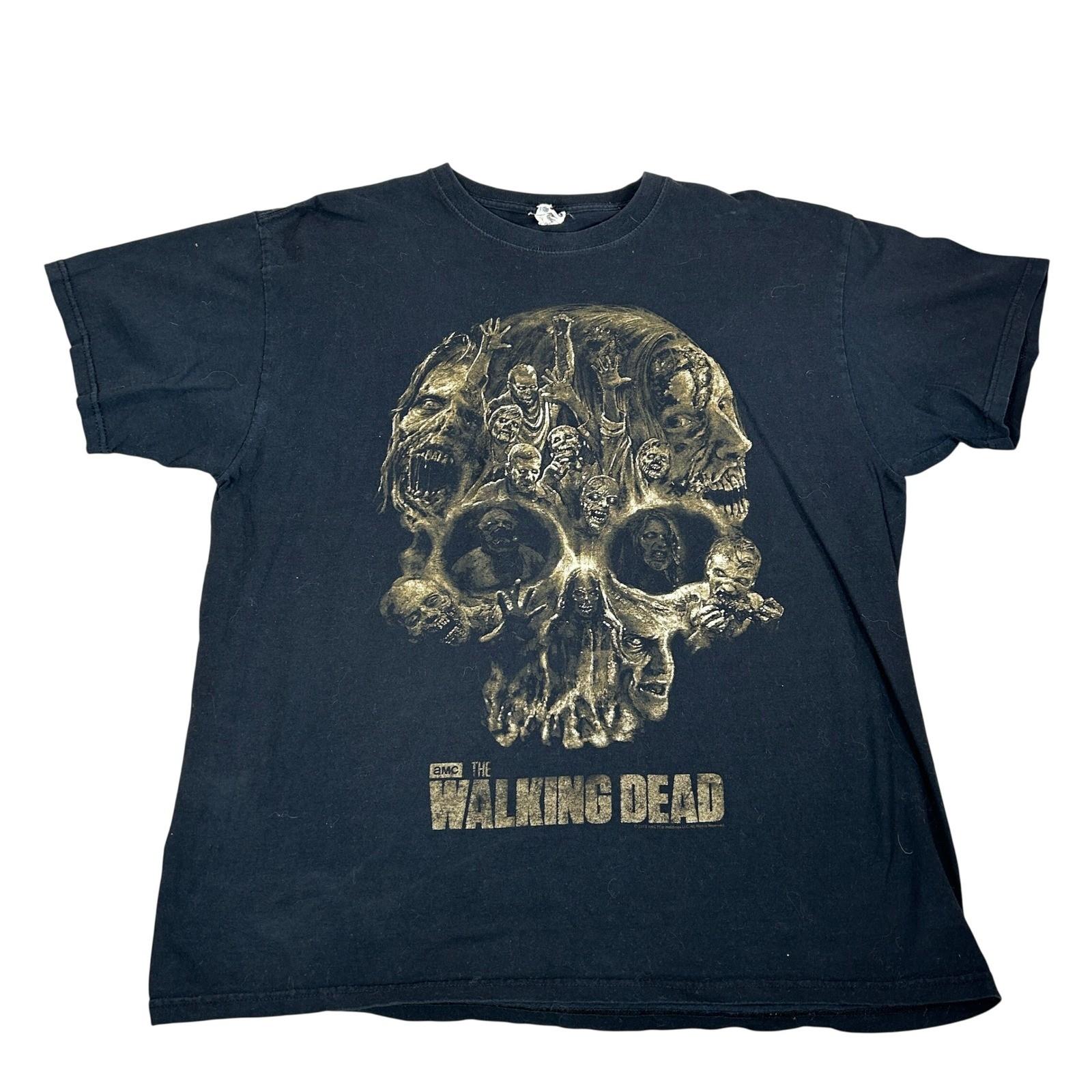 The Walking Dead AMC Zombie Skull Graphic T Shirt Black Jerzees XL Unisex T-Shirt M