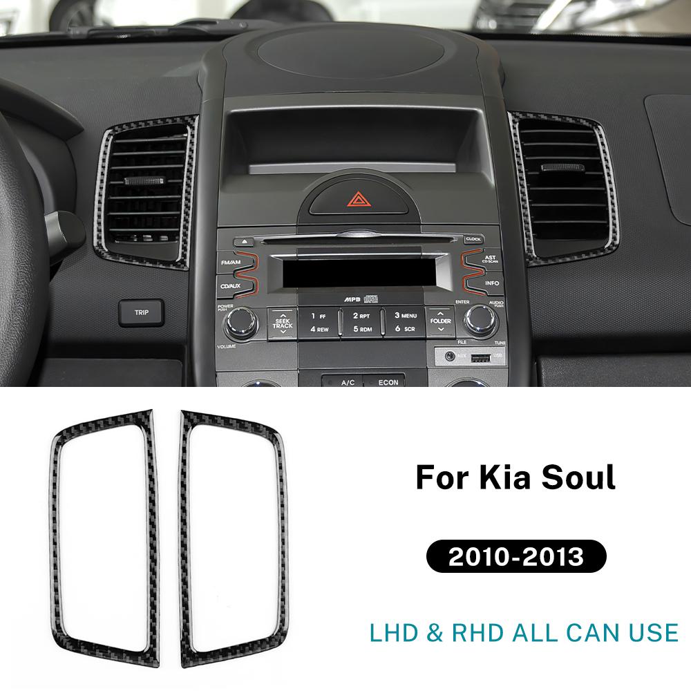 

Настоящая мягкая карбоновая наклейка для Kia Soul 1 AM 2010 2011 2012 2013 RHD LHD Панель отделки рамки центральной консоли и воздуховодов автомобиля