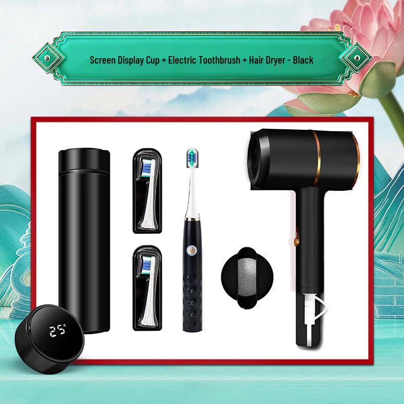 Smart Travel Electric Toothbrush, Thermos & Hair Dryer Set