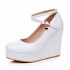 2025 Summer New Fashion Thick Bottom Shoes Comfort Women High Heels Round Head Minimally Designed Interior Height Boosting Shoes