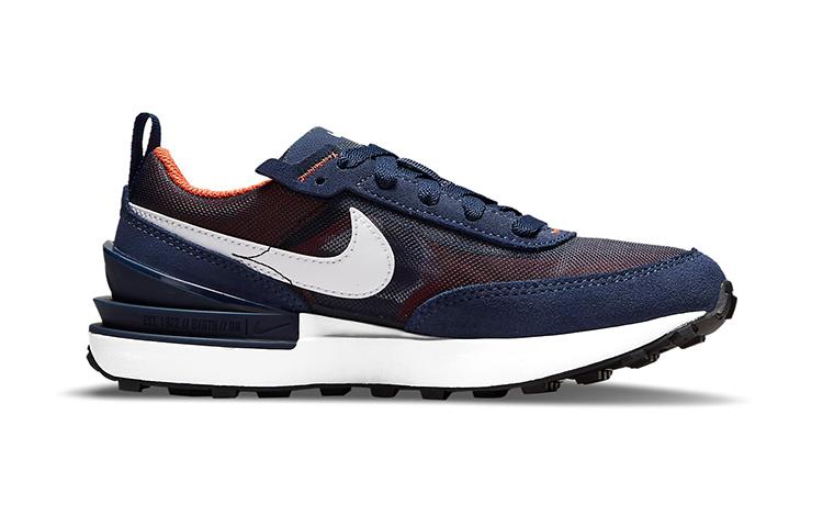 Nike Waffle One Low Top Sports Casual Shoes Blue Orange Children Aged 3 7 Years Old DC0480-401