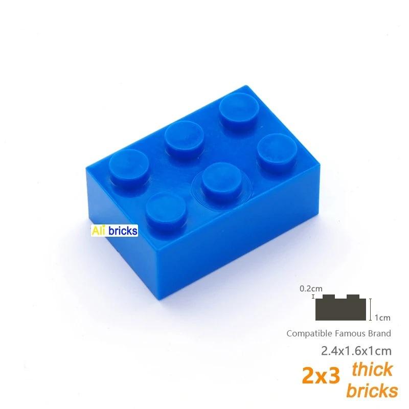 Non-Toxic 10Pcs Building Blocks Diy Thick 2X4 Dots 16Color Bricks Size Compatible With 3002 Kids Toys Educational For Children