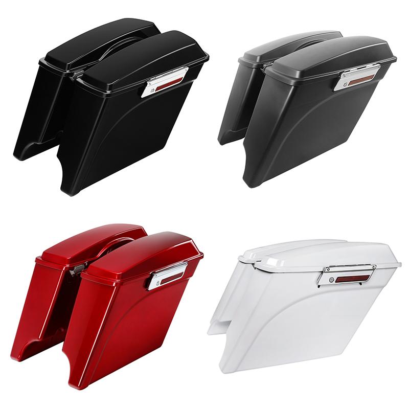 Motorcycle 5" Stretched Extended Saddlebags Bag For Harley Touring Road King Street Glide Electra Glide 1993-2013