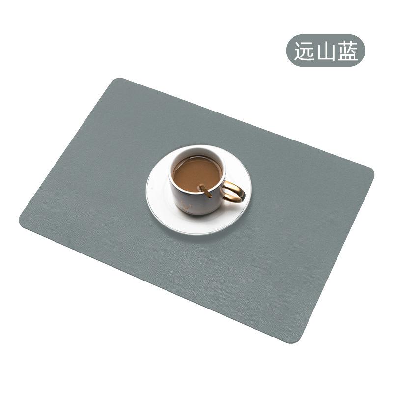 Leather placemat Household double-sided rectangular thermal insulation dining table mat Restaurant hotel Western food mat Waterproof placemat