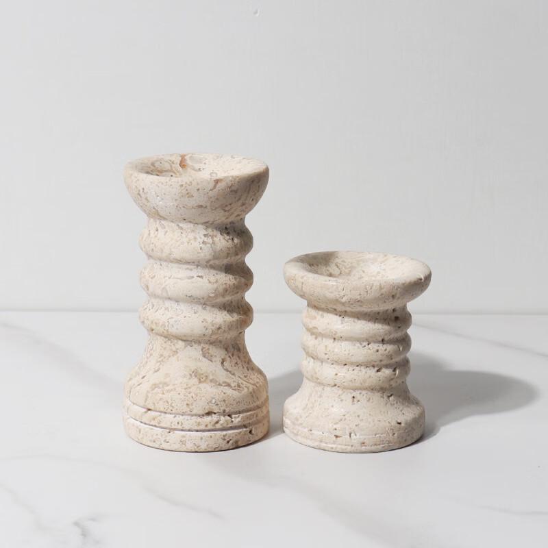 Yellow Travertine Decorative Candlestick
