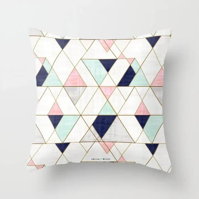 Home Decoration Abstract Geometric Sunset Rainbow Pink Pillowcase Bed Living Room Sofa Office Seat Cushion Cover