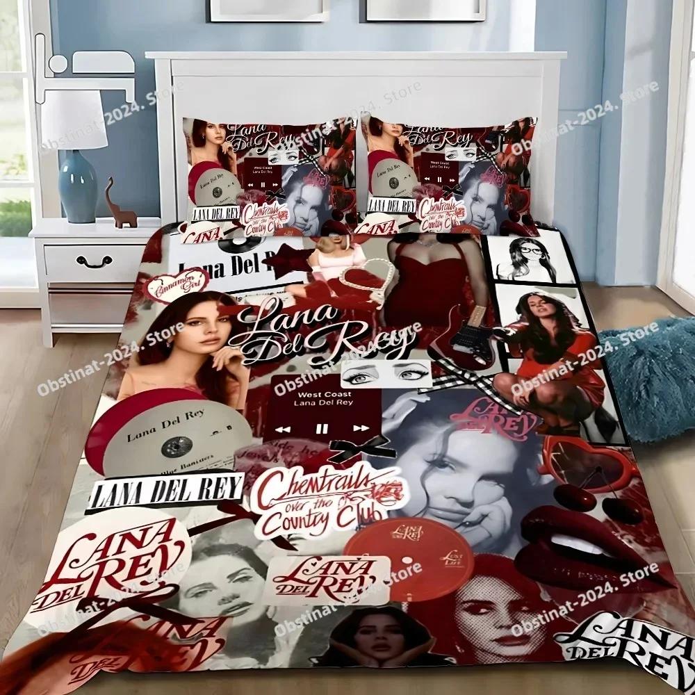 Singer Bettwäsche Set Bettbezug Kissenbezug Erwachsener Junge L-Lana D-Del Reys Mädchen Schlafzimmer Dekoration Kinder Geschenk Einzelbett Doppelbett Große Größe