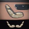 For Mercedes-Benz S Class W222 14-17 Gold Silvery Crystal Style Seat Adjust Buttons Cover