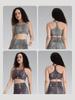 Leopard Print Thin Strap Yoga Bra with Chest Pads - Push-up High Elastic Sports Vest
