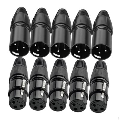 Mic Cable Plug Connector 3 Pin XLR Easy Installation Replace Parts Audio