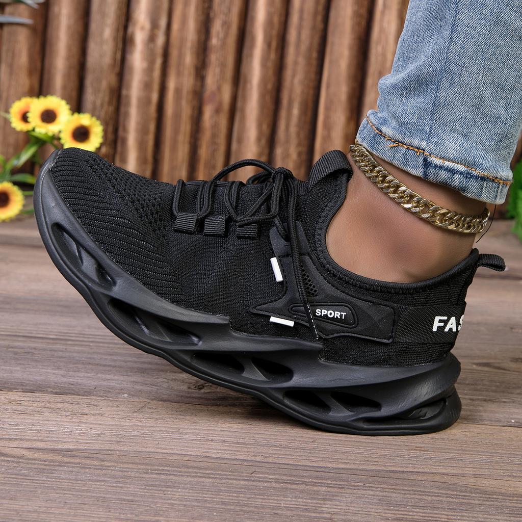 Fashion Women's Casual Slip-On Sports Shoes Soft Bottom Lace-Up Sock-Style Mesh Sneakers Comfortable Breathable Footwear for Ladies