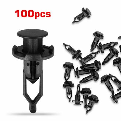 Retainer Bumper Clips 9mm Plastic Black 100pcs Car Auto Parts Accessories