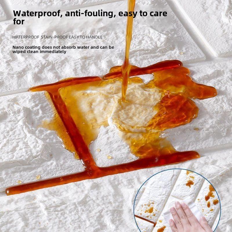 70cmx1/5/10m 3D Foam Self-Adhesive Wallpaper Waterproof Brick Wall Stickers Living Room Bedroom Wall Stickers Home Decoration