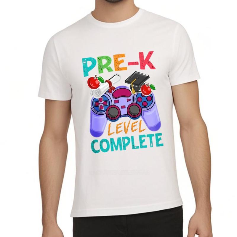 men brand tshirt Vintage summer For man t shirt Pre K Level Complete Game Controller Short Sleeve Long sleeve Oneck Top tees