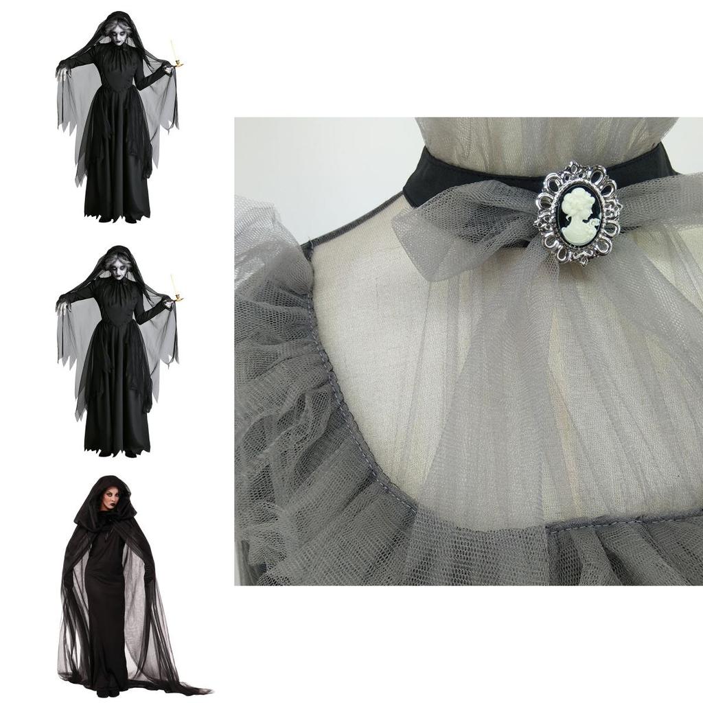 Strašidelný kostým Nevěsty duchů pro ženy Halloween Cosplay Párty Pružnost Plášť Rukavice Sukně S-XXL