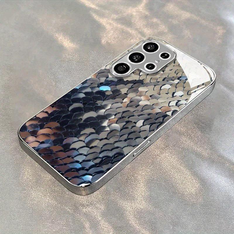 Texture Atmosphere Simplicity High-end Electroplating Glass PhoneCase for Samsung Galaxy S26 S25 S24 S23 S22 S21 FE,Ultra,Plus
