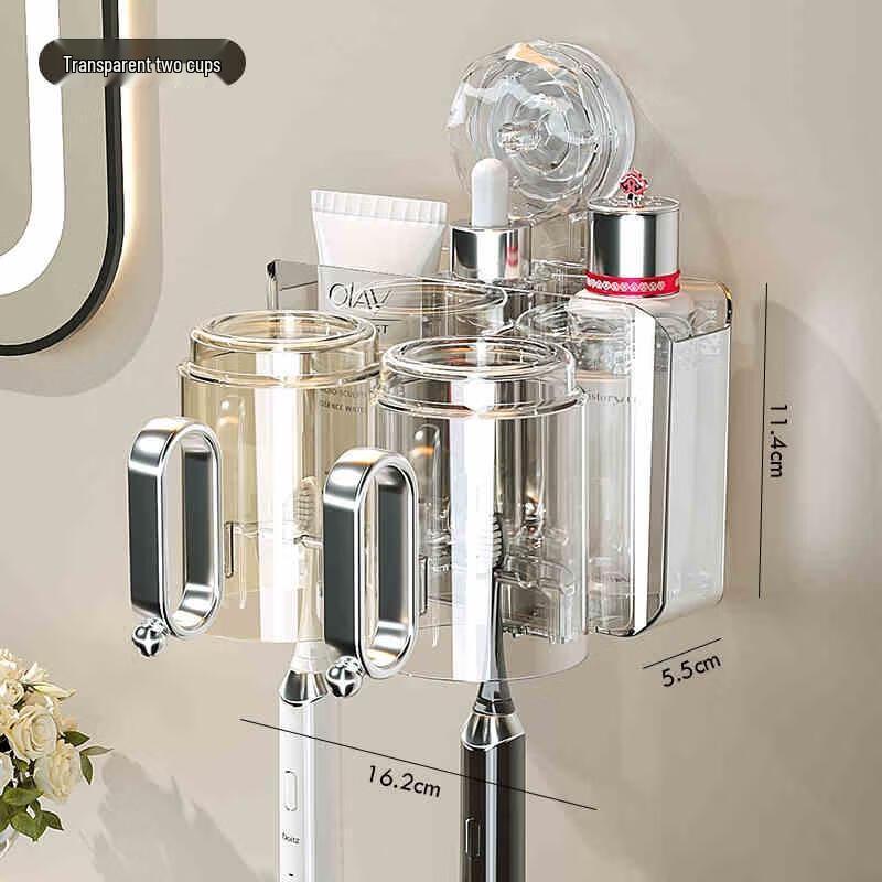 Aige Transparent Wall-Mounted Toothbrush Holder