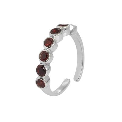 Anello Argento Granato, Gioielli in Argento, Anello da Donna Misura Libera, Gioielli Fatti a Mano in Argento Sterling 925, Regalo Per Lei Ar8955