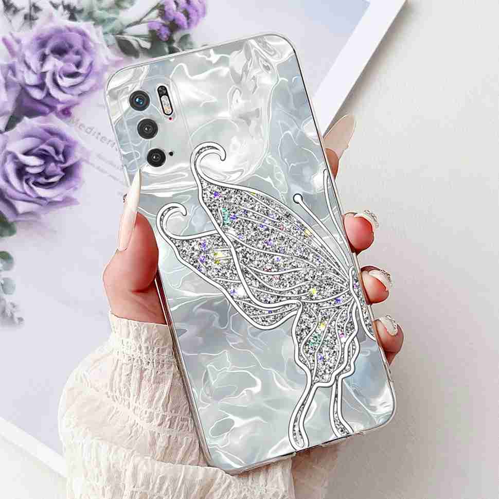 For Redmi Note 10 5G Case Fashion Rose Bow Soft Silicone TPU Back Cover For Xiaomi POCO M3 Pro 5G 6.5" Shockproof Phone Cases