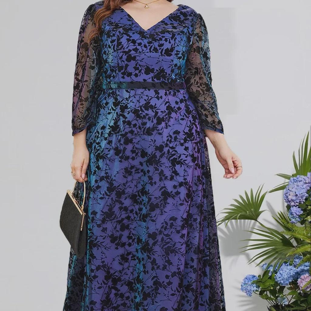 Rochie elegantă de toamnă pentru seară și bal, mărimi mari, pentru petreceri și domnișoare de onoare