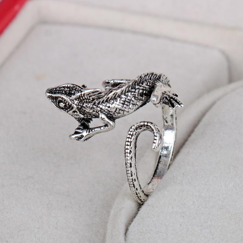 Snake-shaped female lizard niche design exquisite open index finger ring light luxury ring