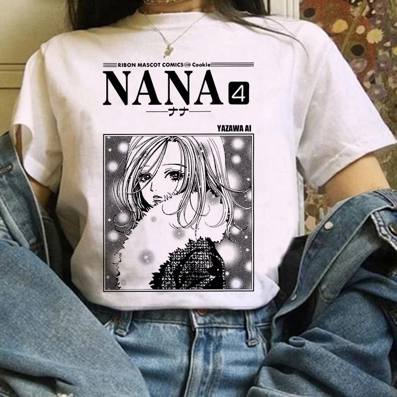 Anime Nana T Shirt for Women Japanese 2000s Style Y2k Tshirt Harajuku Fashion Casual Short Sleeve Top Kawaii Graphic T Shirts