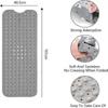 Non-Slip Bath Mat,100 X 40cm,Extra Long Machine Washable,with Suction Cup PVC Material(Grey)
