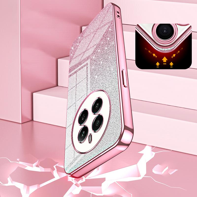 Für Realme 12 4G/12+ 5G Farbverlauf Glitzer Handyhüllen Galvanisierte Sturzsichere TPU-Schale