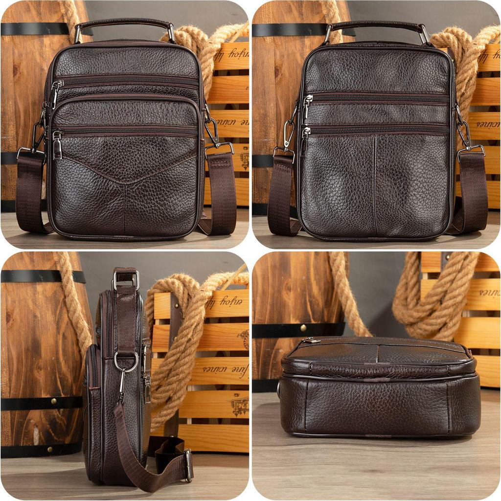 Men's Genuine Leather Crossbody Phone Bag - Business & Commute