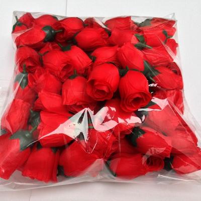 100PCS/bag 3.5*5cm Artificial Bud Flower Diy Wedding Party Garden Roses Home Decor