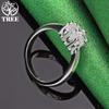 High Quality Luxury Zircon 925 Sterling Silver Flower Round Ring For Men Women Fashion Party Design Jewelry Birthday Accessories