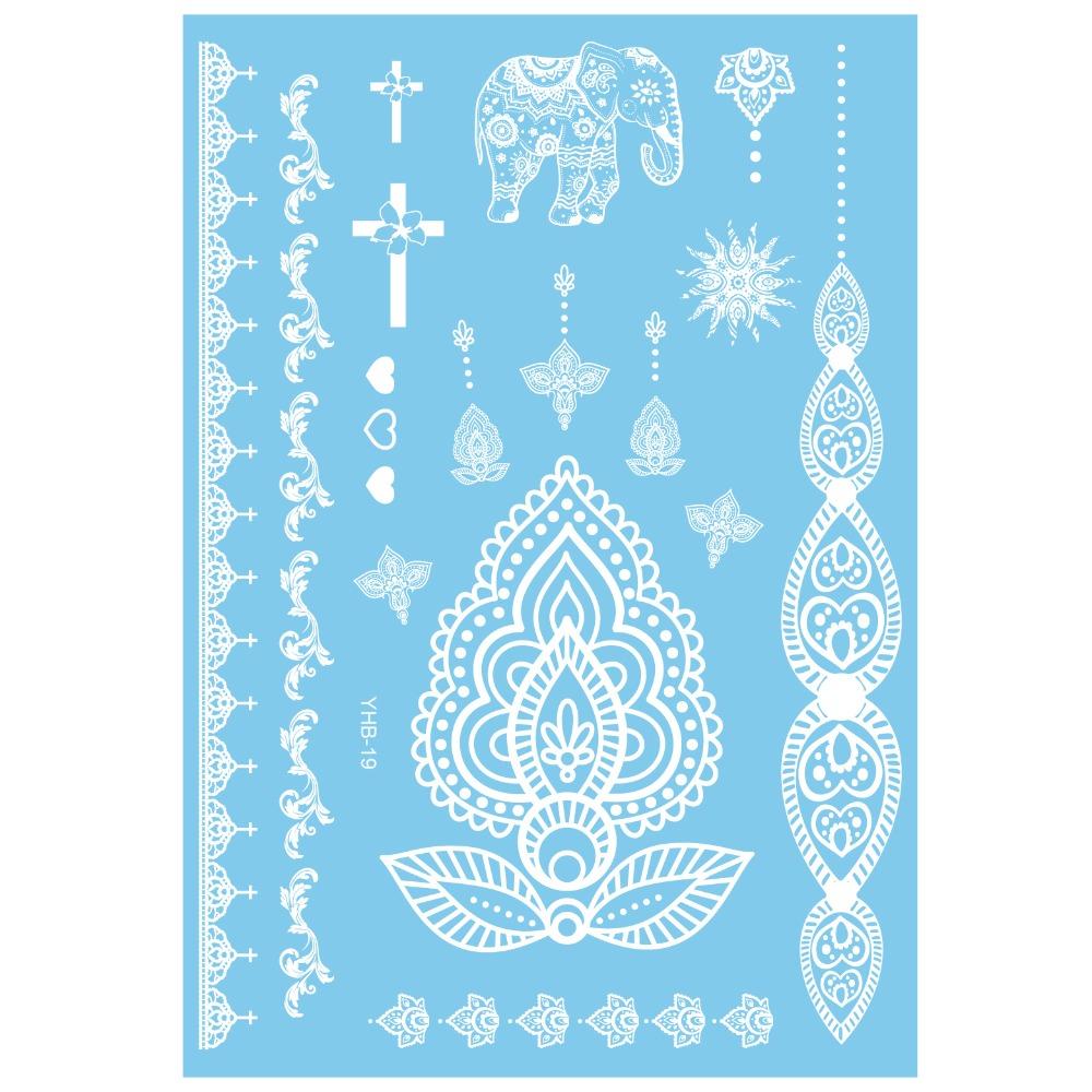 Lace Flower White Tattoo Stickers Long-lasting Butterfly Tattoo Stickers Women Men
