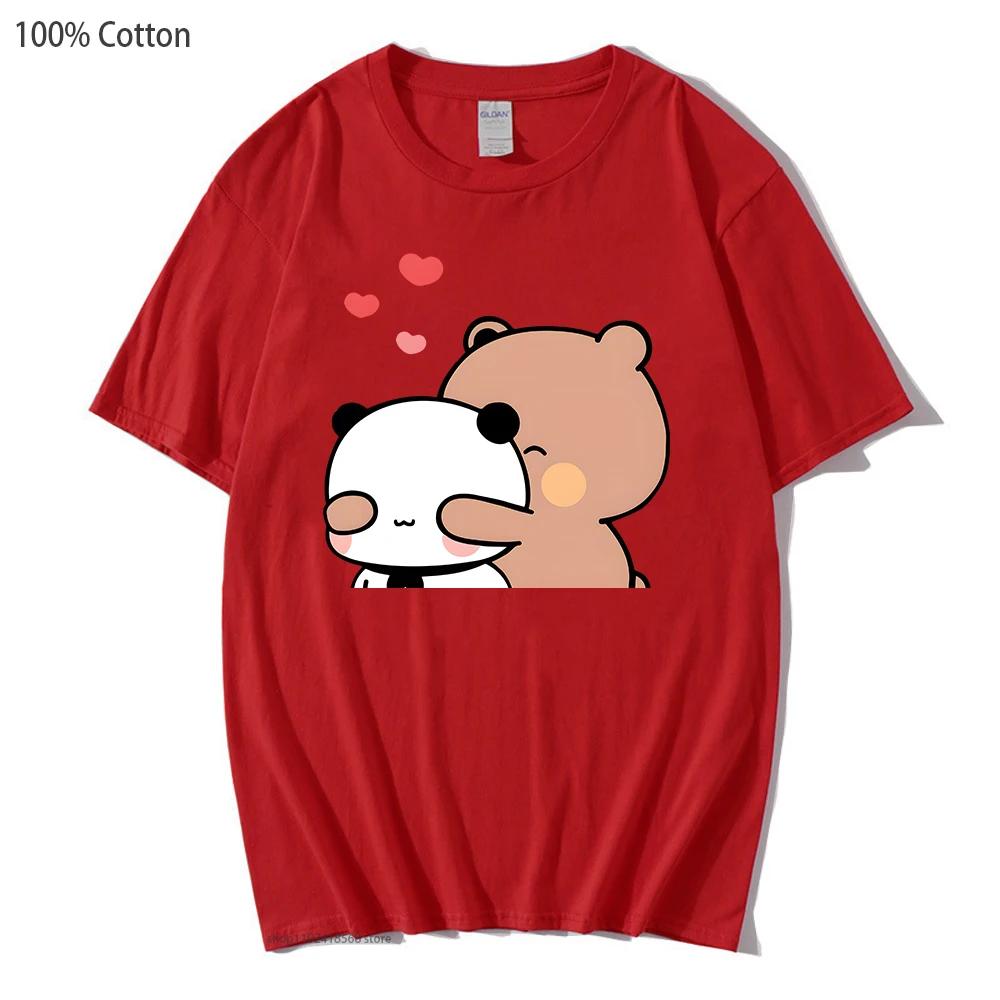 Panda Bear T-Shirts Cartoon  Bubu Dudu Graphic Tshirt Womens Clothes Short Sleeve Tee Girls Kawaii Clothes Y2k Tops Cotton