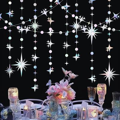 1 Opakowanie Kreatywna Wisząca Dekoracja Gwiazda i Kwiat na Przyjęcie Urodzinowe Romantyczna Dekoracja Sali Weselnej Błyszczące Dodatki do Domu