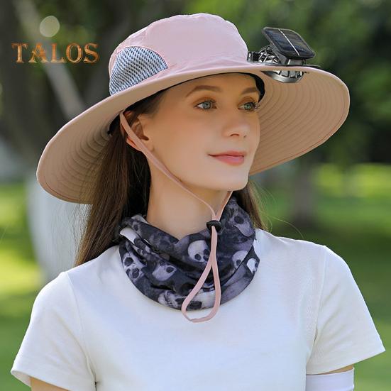 Solar Fan Hat UPF 50+ UV Protection Hat with Detachable Cooling Fan Breathable Men Women Summer Outdoor Activities Fishing Wide Brim Sun Cap