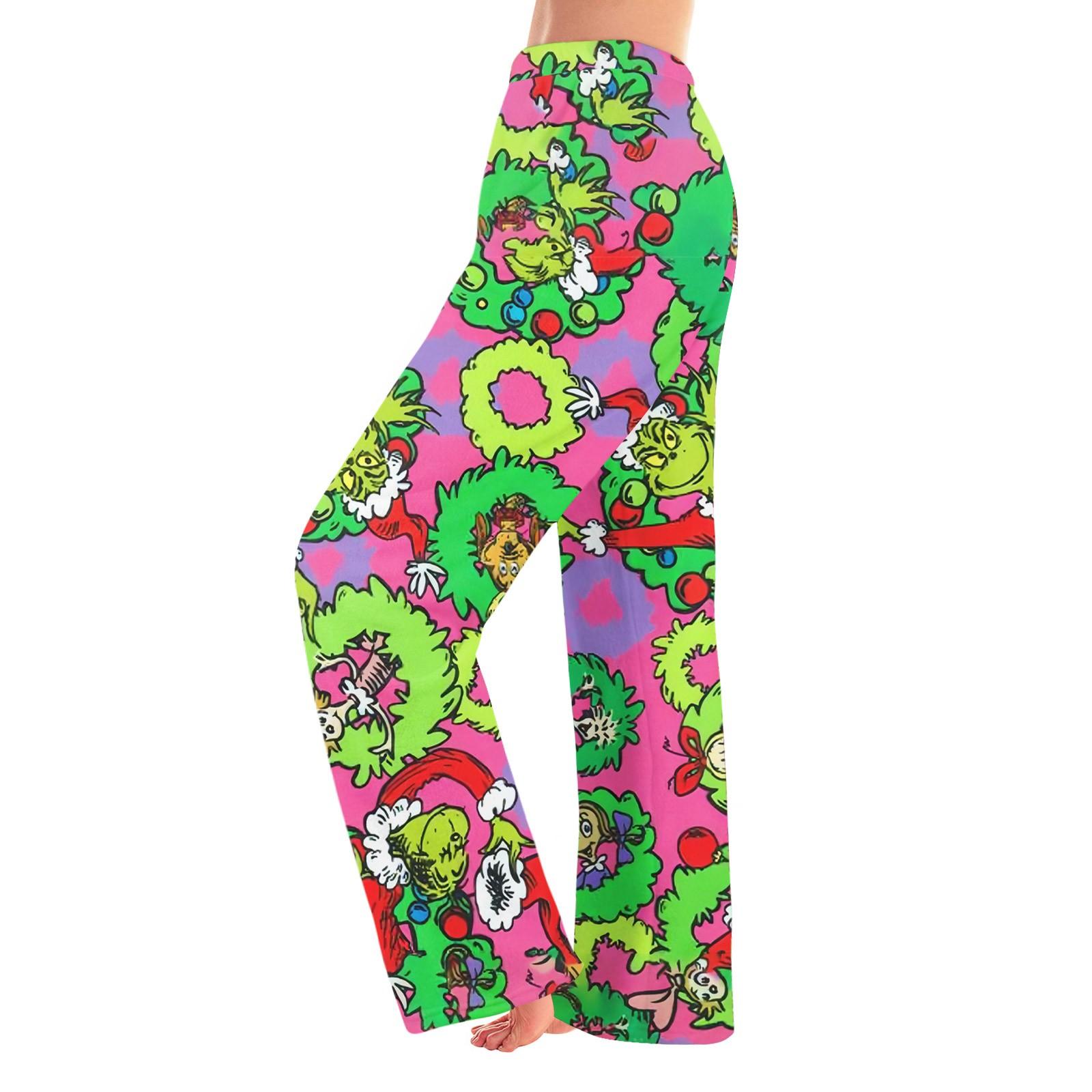 

Женские осенне-зимние брюки, длинные брюки, фланелевые брюки с рождественским принтом M розовый