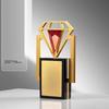 Customized Creative Metal Crystal Trophy, Honor Leaf Medal, Premium Company, Excellent Employee Souvenir, Home Decoration, 1Pc