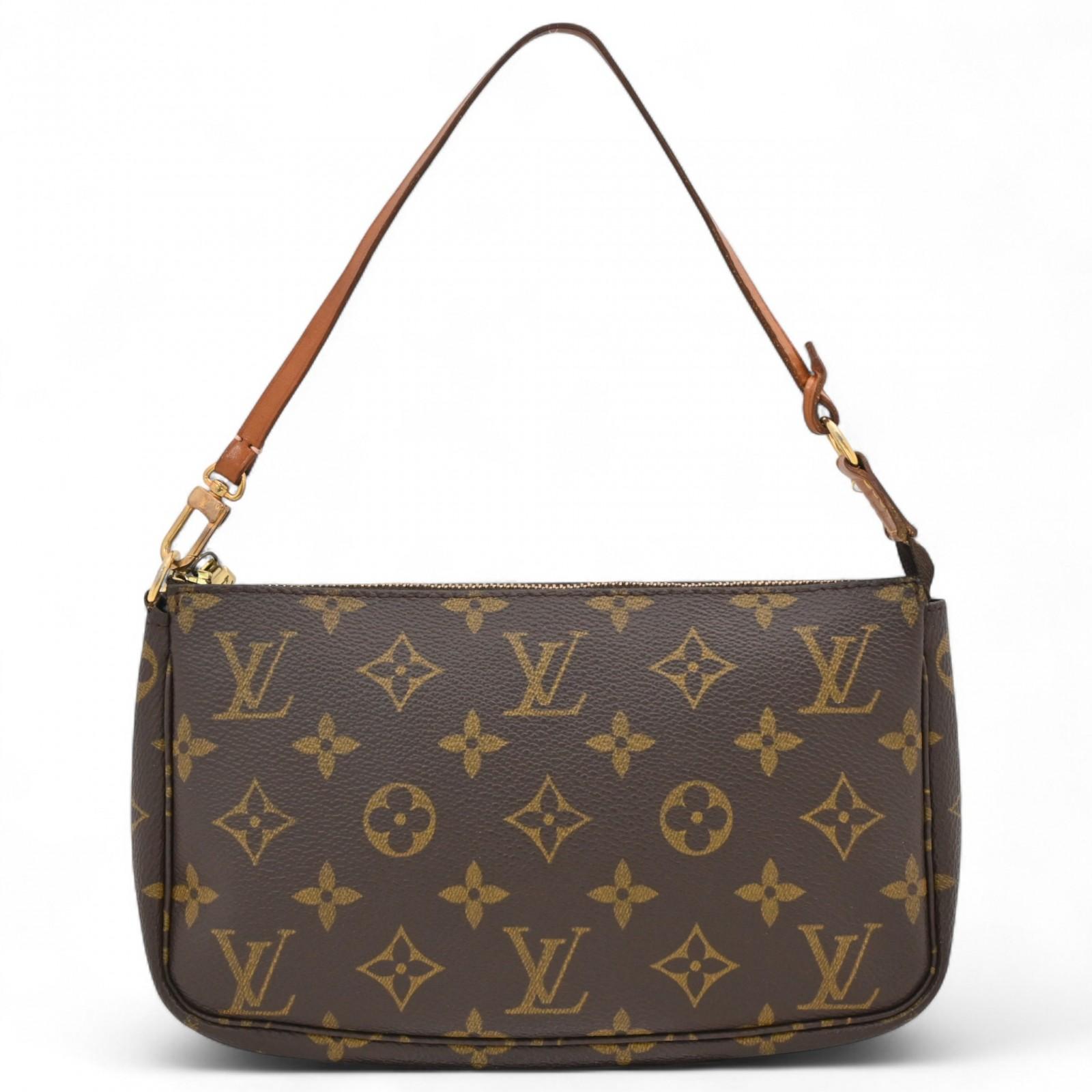 

Оригінал LOUIS VUITTON Monogram Mini Pochette Accessoires Сумочка Вінтажна Коричнева Шкіра lv9941va