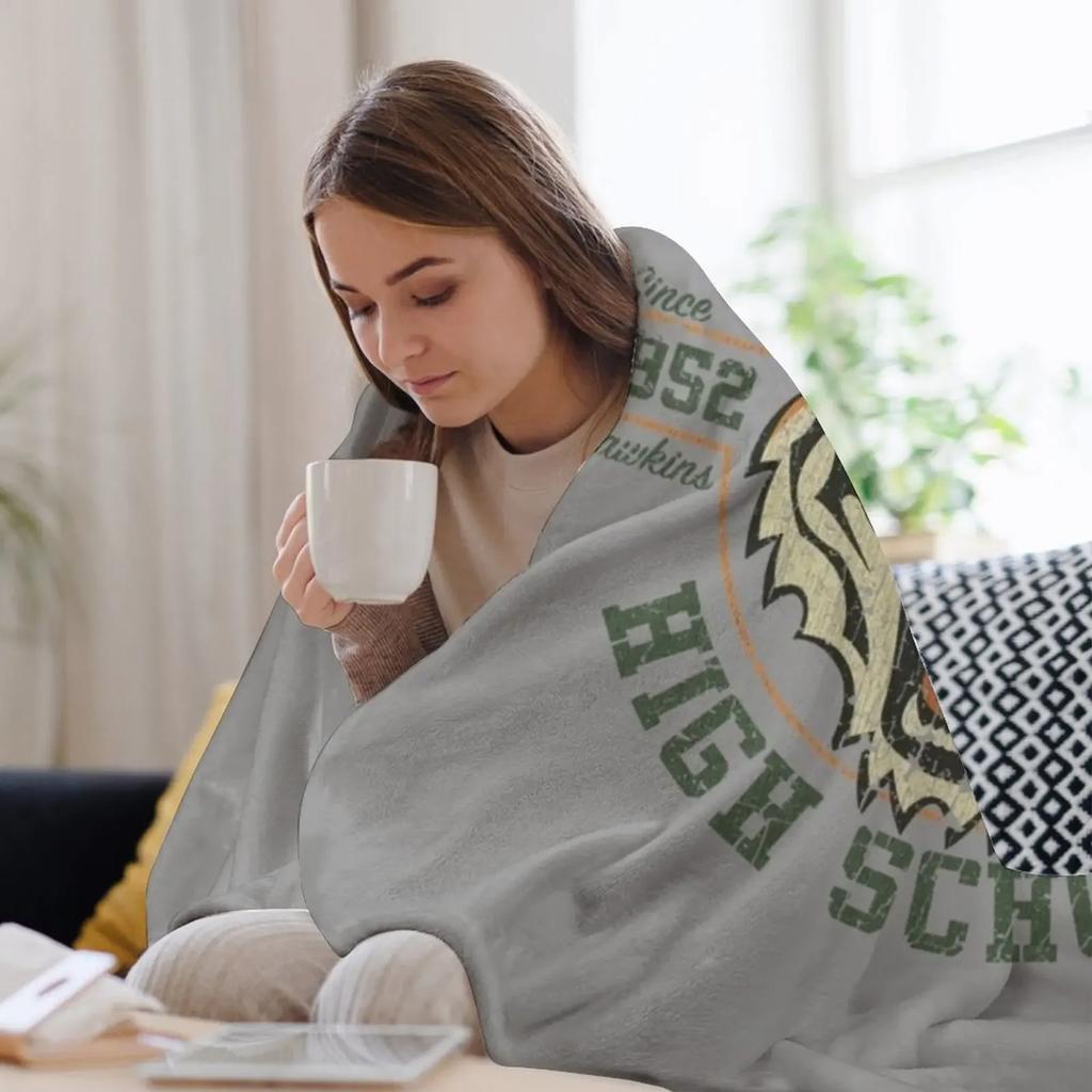 Hawkins High School 1983 Throw Blanket Plush Flannel christmas gifts Stuffeds Blankets Personalized Gift Designers Blankets