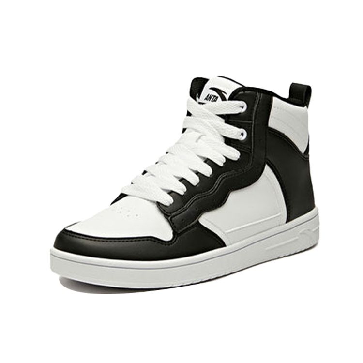 Anta Lifestyle Series Non-Slip Shock Absorbing High-Top Sneakers Women Sneakers White Black 92948088-6
