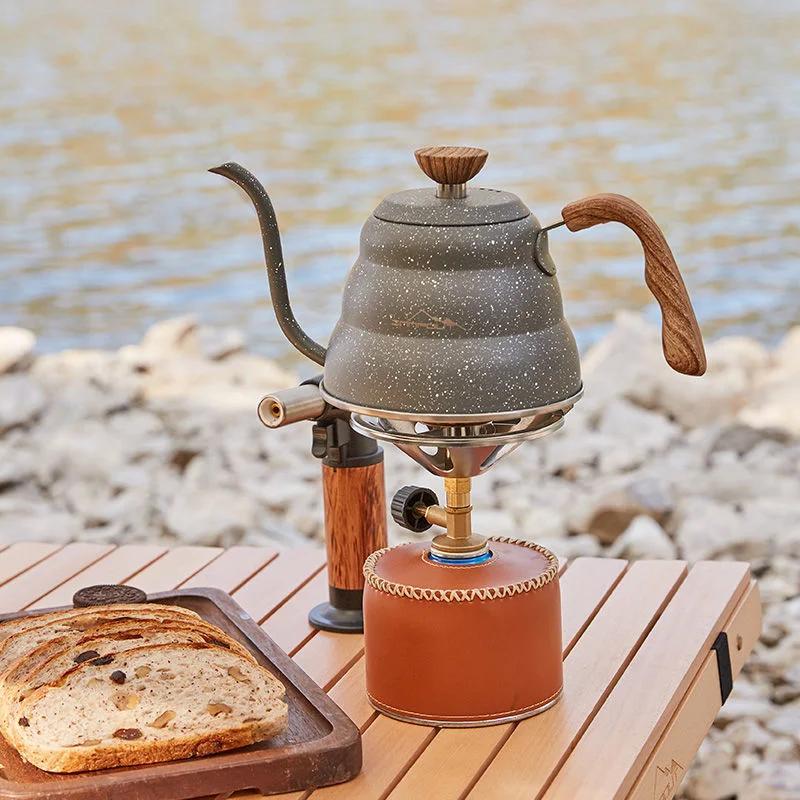 Outdoor Boiling Water Cloud Kettle Stainless Steel Teapot Kettle Camping with Hand Brewed Coffee Portable Vintage Boiling Kettle
