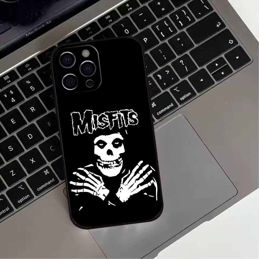 

Skull Cool M-Misfits Rock Phone Case For iPhone 17,16,15,14,13,12,11 Plus,Pro Max,XS,Soft Silicone Black Cover iPhone11PROMAX