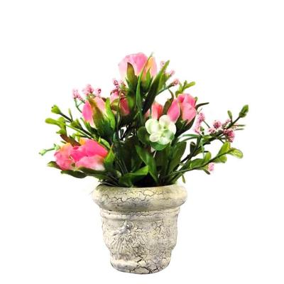 Artificial Roses In a Pot for Spring Home or Garden Decoration