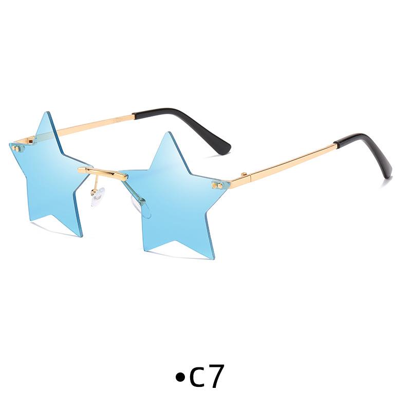 

Rimless Star Shape Sunglasses Trendy Sun Glasses for Women & Men Party Glasses Funny Pentagram Eyewear Christmas Christmas Decor