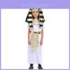 Barnens Forntida Egyptisk Farao Halloweenkostym Högkvalitativ Polyesterfiber, Perfekt För Föreställningar Och Danser Medium, Large)