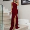 QICED Fashion Summer Spring Solid Color Print Sleeveless  Casual Dresses