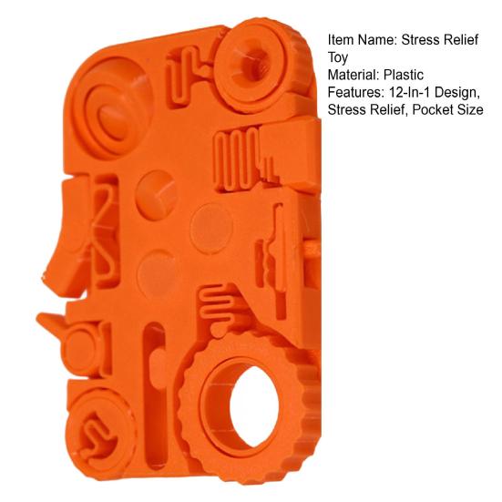 12-In-1 Stress Relief Toy Pocket Size Portable 3D Printed Rotatable Gear Fidget Spinner Decompression Activities Board Educational Toy